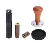 Blaihild Kit di Accessori per caffè Set da 4 Pezzi Pressino in Acciaio Inossidabile da 58 Mm con Ago per Agitazione Base in Silicone Flacone Spray per Chicchi di caffè per Macchina da Domestica,