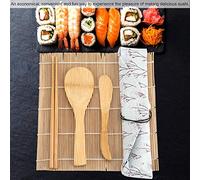 Blaihild Kit per Preparare Sushi, Materiale di bambù Premium, 2 Tappetini, 5 Bacchette, 1 Paletta, 1 Pressa per Riso, per Feste Fatte in Casa per Principianti, Bastoncini da 22,5 Cm, Tappetino da 23