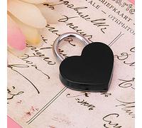 Blaihild Lucchetto a Forma di Cuore, Mini Lucchetto in Metallo Bianco per Portagioie e Diario, 2 Set con Chiavi, per Compleanni e Matrimoni (BLACK)