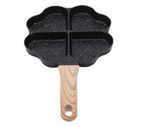 Blaihild Padella per Uova a Forma di Cuore, 4 Tazze, in Alluminio Pressofuso, Antiaderente, con Manico Fresco, Padella per Frittate, per Piccoli Spazi, Pancake e Hamburger, Facile Rilascio