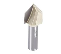 Blaihild Punta per Scanalatura a V 90 Gradi, Diametro 1 Pollice, Gambo | per Legno Compensato, Plastica, Metallo Morbido, Scanalature a V Precise Nella Realizzazione di Insegne, Funzionamento