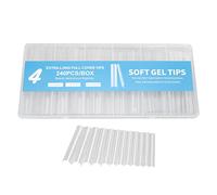 Blaihild Punte per Unghie Acriliche 240 Pezzi Extra Lunghe a Forma di Bara, Copertura Completa, Unghie Finte Trasparenti per Estensioni di Gel in Polvere Acrilica, Materiale ABS Pre-numerato 12