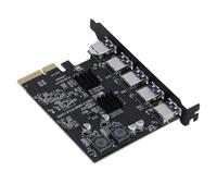 Blaihild Scheda di Espansione PCIe USB 3.2 Gen 2 Chip ASM3142 A 5 Porte Tipo A da 10 Gbit Al Secondo per PC Desktop, Protezione da Sovracorrente, Compatibile con PCIe X4 X8 X16 per e Driver