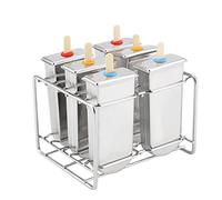 Blaihild Stampi per Ghiaccioli per Gelato in Acciaio Inossidabile, Durevole Creatore di Dolcetti per il Ghiaccio Fai-da-te con 6 Griglie, Perfetti per il Divertimento Estivo con la Famiglia (Piatto