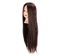 Blaihild Testa di Manichino per Capelli Capelli Sintetici Ad Alta Temperatura per Treccia Taglio Tintura Formazione, Cuoio Capelluto Simulato con Base Antiscivolo per Saloni di Scuole di Bellezza,