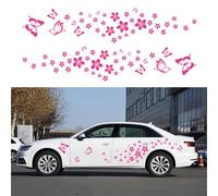 BLAJR Butterfly Floral Pattern Car Sticker DIY Mini Floral Vinyl Sticker For Hood Car Window Doors and Windows Laptop Decal accessories (Rosa) 74pcs