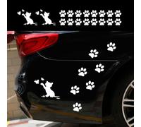 BLAJR Funny Cat Butterfly Footprints graphic Stickers Car Motorcycle Wall Laptop Furniture Claw Stickers Dog PAWS Adesivi decorativi autoadesivi (bianco)