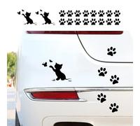 BLAJR Funny Cat Butterfly Footprints graphic Stickers Car Motorcycle Wall Laptop Furniture Claw Stickers Dog PAWS Adesivi decorativi autoadesivi (nero)
