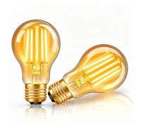 Blakapoo E27 LED Edison Screw Bulb Vintage, Lampadine A Filamento A60 6W Equivalenti 60W, Bianco Caldo 2200K, 550 Lumen, Non Dimmerabili, 2 Pezzi