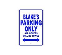 Blake's Parking Only All Others Will Be Towed Targhe in metallo vintage divertente targa in latta 20,3 x 30,5 cm per la decorazione della casa