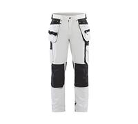 Blaklader 107916451098C48 - Pantaloni da pittore elasticizzati a 4 vie, taglia C48, colore: Bianco/Grigio scuro