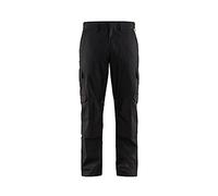 Blaklader 144818329933D92 Industrie Stretch - Pantaloni da lavoro con tasche imbottite sulle ginocchia, taglia D92, colore: Nero/Giallo