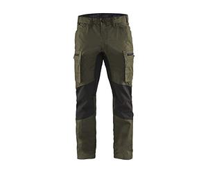 Blaklader 145918454599D100 - Pantaloni da Lavoro Elasticizzati, Pantaloni Giardiniere, Colore: Verde Oliva ScuroNero, Taglia D100