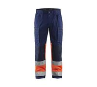 Blaklader 155118118953D92 - Pantaloni elasticizzati a visiera, colore: Blu navy/Arancione, taglia D92