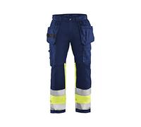 Blaklader 155818118933C48 - Pantaloni da lavoro elasticizzati High Vis, taglia C48, colore: Blu/Giallo