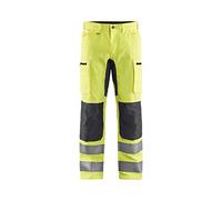 Blaklader 158518113396D112 - Pantaloni da lavoro ad alta visibilità, elasticizzati, colore: Giallo/Grigio medio