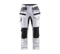 Blaklader 191010001099C60 - Pantaloni da pittore elasticizzati, taglia C60, colore: Bianco/Nero