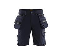 Blaklader 198816448699C50 X1900 Craftsman - Pantaloncini elasticizzati a 4 vie, colore: Blu marino scuro/nero, C50