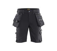 Blaklader 198816449899C54 X1900 - Pantaloncini elasticizzati a 4 vie, senza tasche per le unghie, colore: grigio scuro/nero, taglia C54