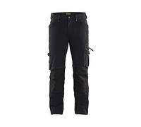 Blaklader 198916449900C50 X1900 - Pantaloni da lavoro a 4 vie elasticizzati, senza tasca per unghie, colore: nero, taglia C50