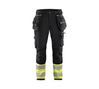 Blaklader 199316429933C60 - Pantaloni elasticizzati a 4 vie, colore: Nero/Giallo