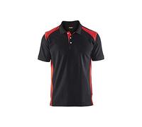 Blaklader 33241050 Polo Shirt, Nero/Rosso, L