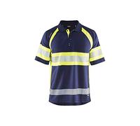 BLAKLÄDER - Polo alta visibilità blu marino / giallo M
