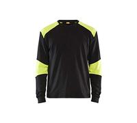 Blaklader 345717618933S - Maglietta a maniche lunghe, con protezione fiamma, colore: Blu marino/giallo, taglia S