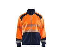 Blaklader 355825285389XXXL - Felpa con chiusura lampo, colore: arancione/blu navy, XXXL