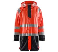 Blaklader 43242000 - Giacca antipioggia con visiera alta, 1, rosso/nero, 4XL