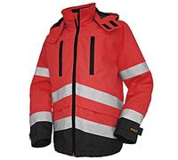 Blaklader 48371977 - Giacca impermeabile ad alta visibilità, colore: Rosso/Nero, XS