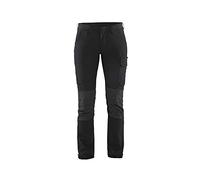 Blaklader 712216459998C50 - Pantaloni elasticizzati da donna, 4 vie, taglia C50, colore: Nero/Grigio scuro