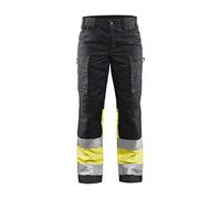 Blaklader 716118118933C40 - Pantaloni da lavoro da donna High Vis, elasticizzati, colore: blu navy/giallo, taglia C40