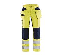 Blaklader 716318113389C50 High Vis - Pantaloni da lavoro elasticizzati, da donna, colore: Giallo/Marina, C50