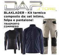 BLAKLADER - Kit abbigliamento composto da intimo termico, felpa e pantalone