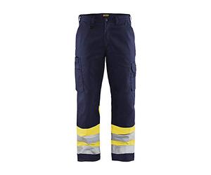 Blakläder 156418118933C44 High vite Pantaloni classe 1 numero C44 marino, colore: blu/giallo