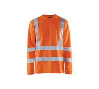 Blakläder 338110705300S - Camicia a Maniche Lunghe, Taglia S, Modello Cl.3, con Protezione UPF 50+, Colore: Arancione