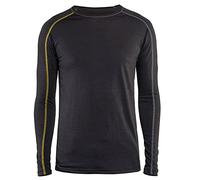 Blakläder 479917349835L - Maglia intima "Xlight", in lana merino, taglia L, colore: grigio scuro/giallo
