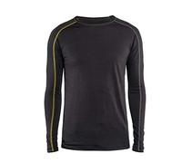 Blakläder 479917349835S - Maglia Intima in Lana Merino, Taglia S, Colore: Grigio Scuro/Giallo, S