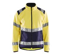 BLAKLÄDER - Giacca in softshell alta visibilità giallo / blu marino XL