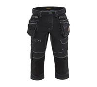 Blåkläder Pantaloncini stile Pirata X1900 in Cordura denim, ampia libertà di movimento Blu Marino / Nero, taglia C44 / 38