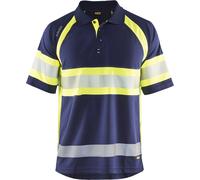 BLAKLÄDER - Polo alta visibilità blu marino / giallo XL