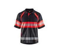Blåkläder Polo Shirt UV ad Alta Visibilità, Classe 1, Nero / Rosso, S