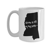Blame it be on my Roots, Mississippi tazze da caffè, tazza Mississippi born and raised, Mississippi Pride Gift, Mississippi state Gift 15oz Infradito colorati estivi, con finte perline