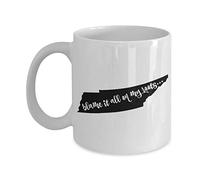 Blame it be on my Roots, Tennessee tazze da caffè, Tennessee born and raised, Tennessee Pride Gift, Tennessee state Gift 11oz Infradito colorati estivi, con finte perline
