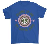 Blame It On My Hippy Soul 60s 70s Fiore Potenza T-Shirt 100% IN Cotone