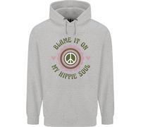 Blame It On My Hippy Soul 60S 70S Flower Power Uomo Felpa