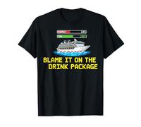 Blame It On The Drink Package Funny Cruise Ship Pixel Art Maglietta