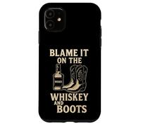 Blame It On The Whisky and Boots, divertente maglietta con musica country Custodia per iPhone 11