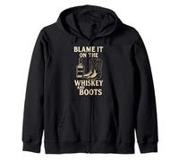 Blame It On The Whisky And Boots, Divertente Maglietta con Musica Country Felpa con Cappuccio